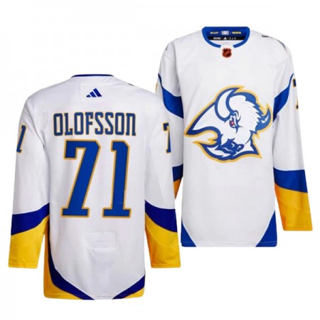Buffalo Sabres Dresy Victor Olofsson 71 Adidas 2022-23 Bílý Reverse Retro 2.0 Authentic - Pánské